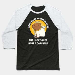 Everyone has a guardian angel the lucky ones have a Capbara Cartoon Baseball T-Shirt